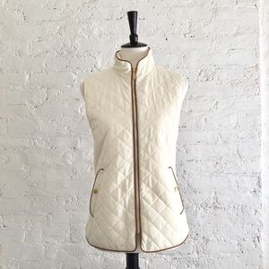 [Cambridge Dry Goods] cream & brown quilted vest